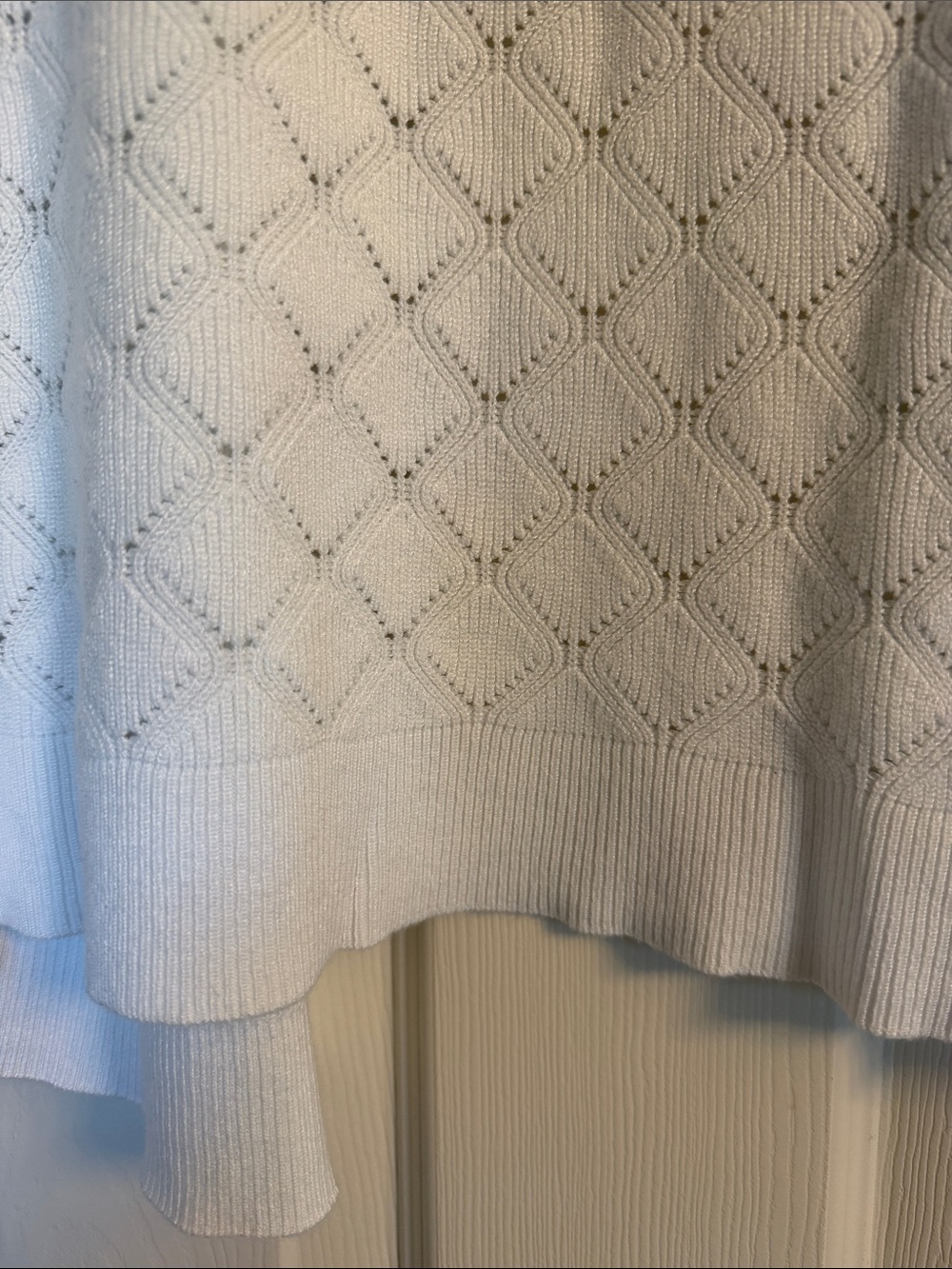 Women’s Cream Pointelle Button-Front Cardigan - Picture 6 of 7